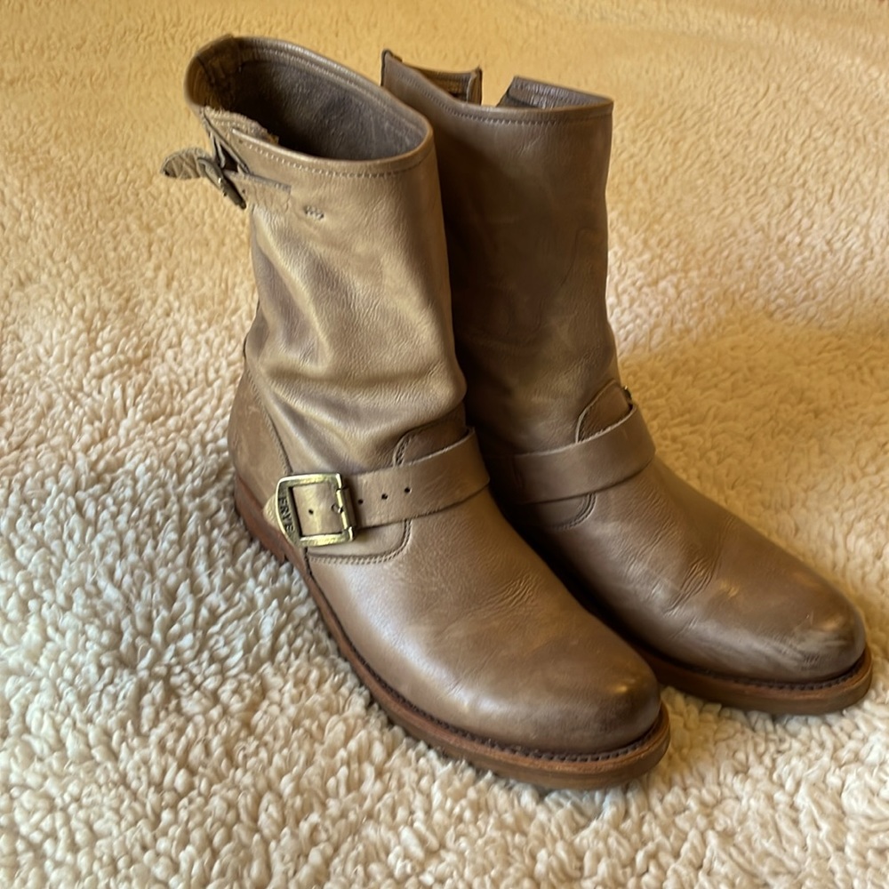 Frye Taupe Moto Boot